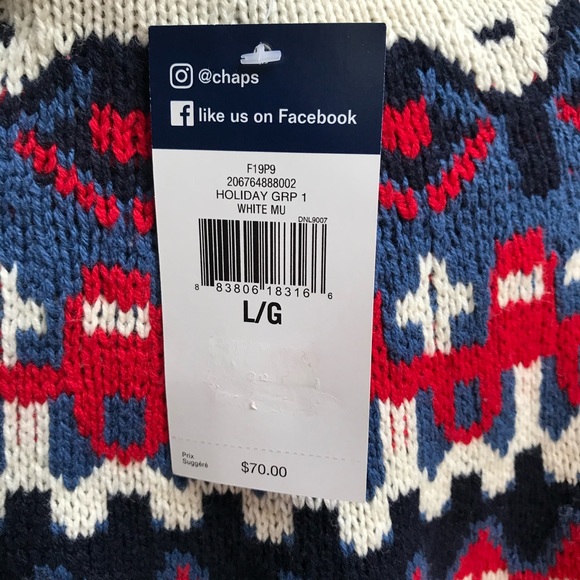 NWT Chaps Women’s Large Knitted  Sweater - Picture 5 of 8